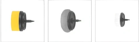 Electric cleaning brush with pink housing and multiple brush attachments for kitchen and bathroom surfaces