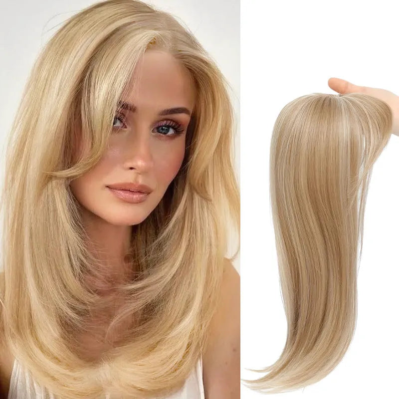Synthetic inner buckle clip-in hairpiece wig in six colour style options.