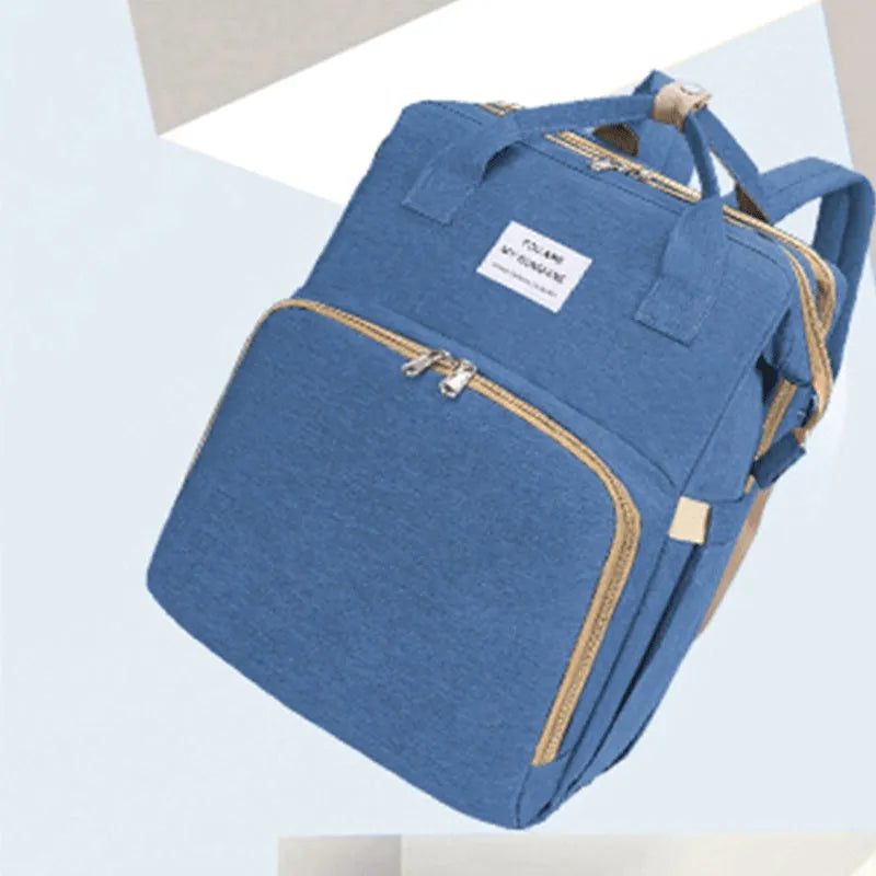 Lightweight nylon mother and baby storage bag with USB interface and curved shoulder strap