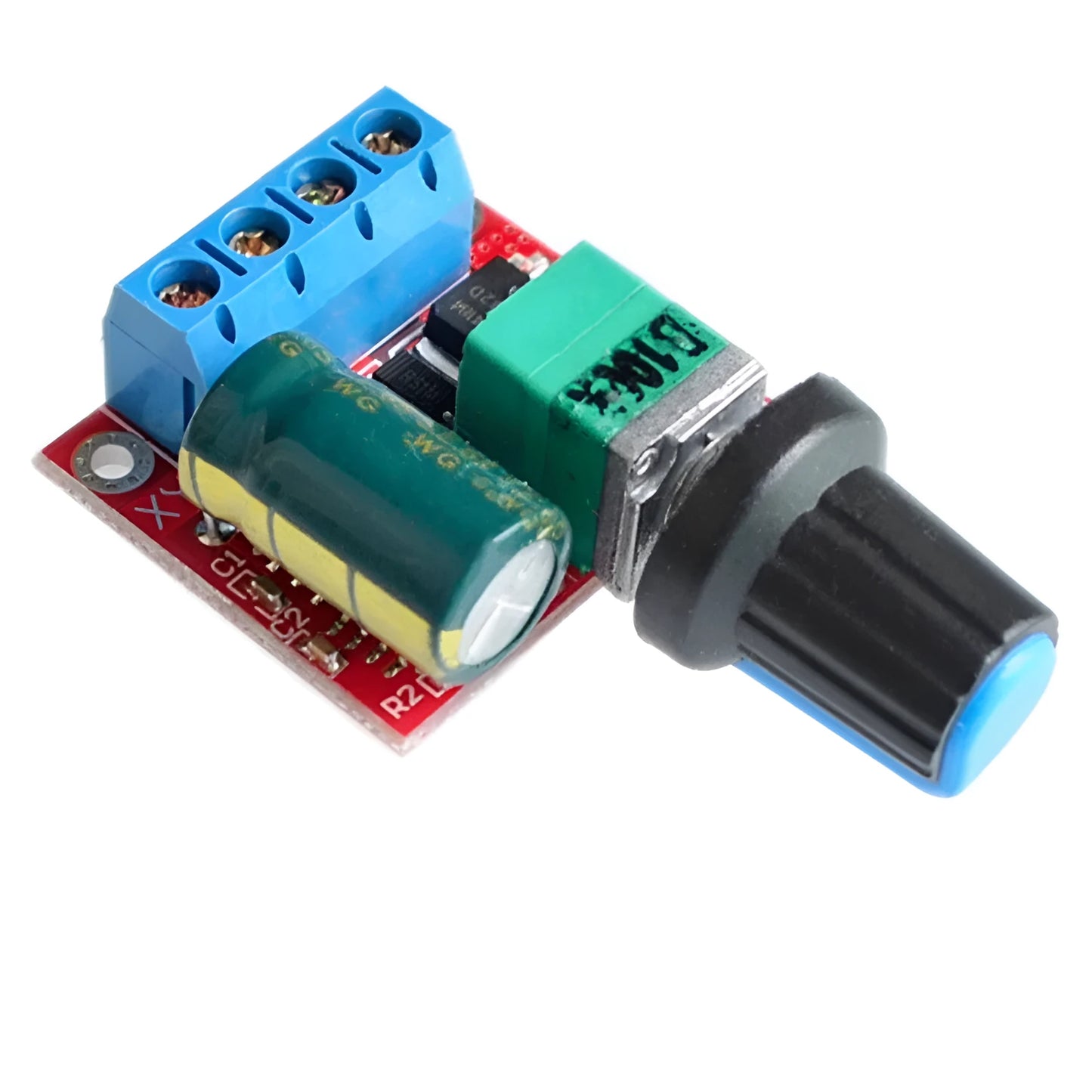 PWM DC motor governor with adjustment knob, measuring 30mm long by 26mm wide by 14mm high