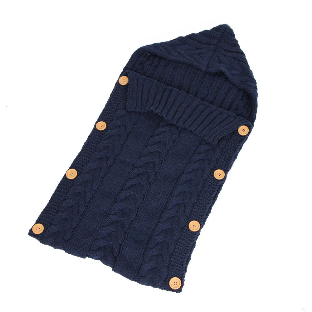 Newborn knit sleeping bag in various colors for autumn and winter, 70x35cm