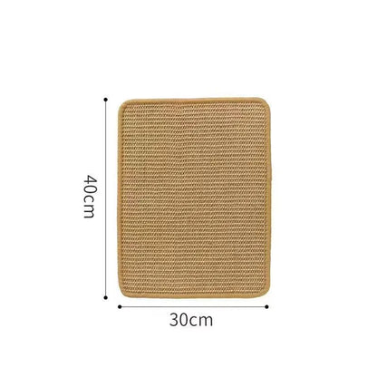 A sisal blanket cat scratch board shown in an angled position, available in large and small size options.