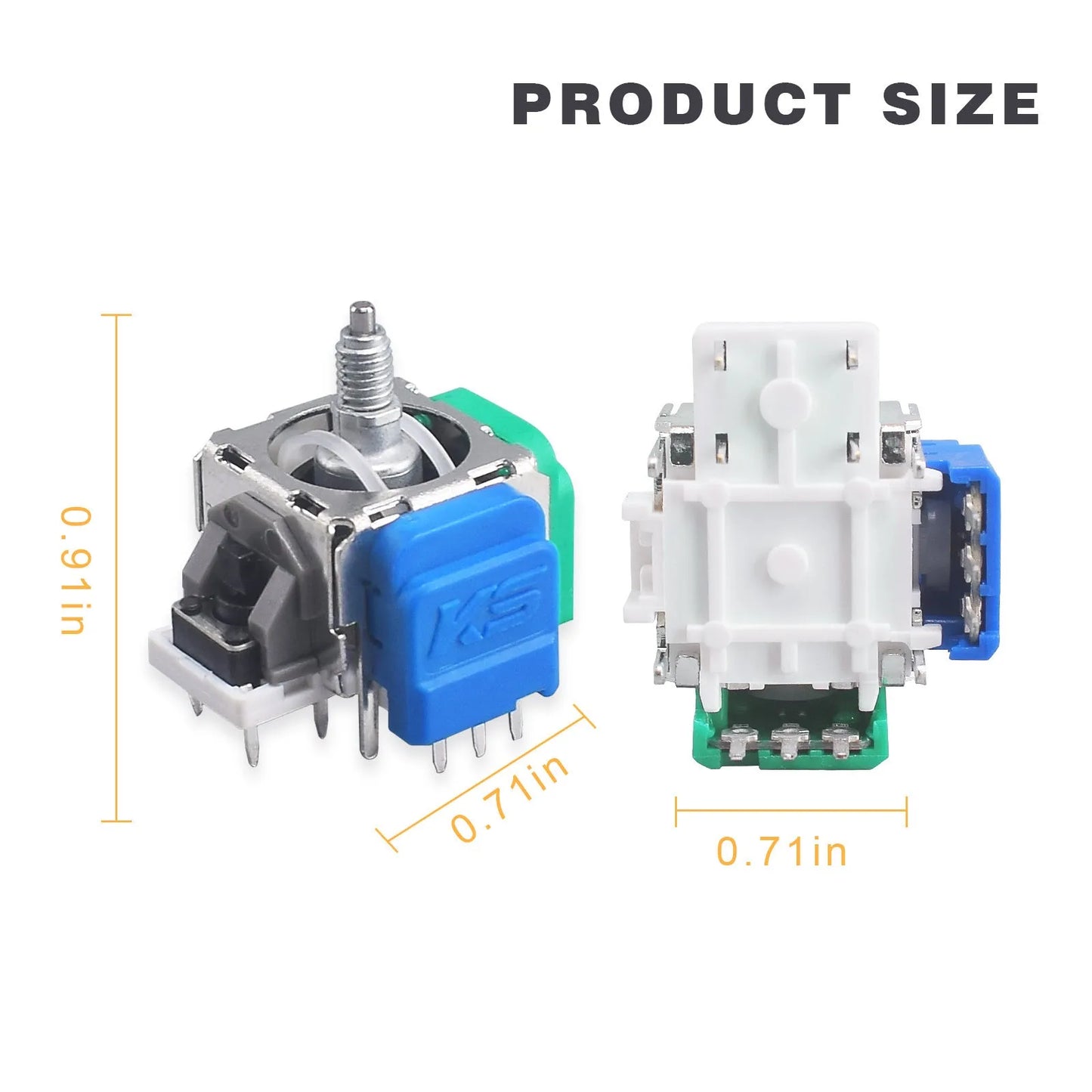 Single hall effect magnetic analogue stick replacement part for PS5, PS4, Switch and Xbox controllers.