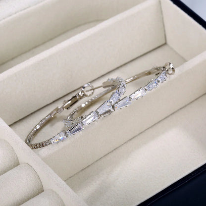 Elegant gold zircon earrings with vintage-inspired design and mixed gem inlay