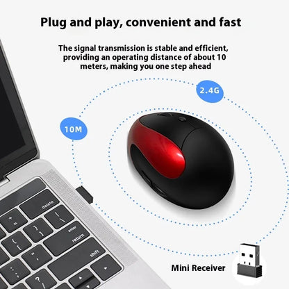 Rechargeable ergonomic vertical wireless mouse in multiple colours with Android charging port