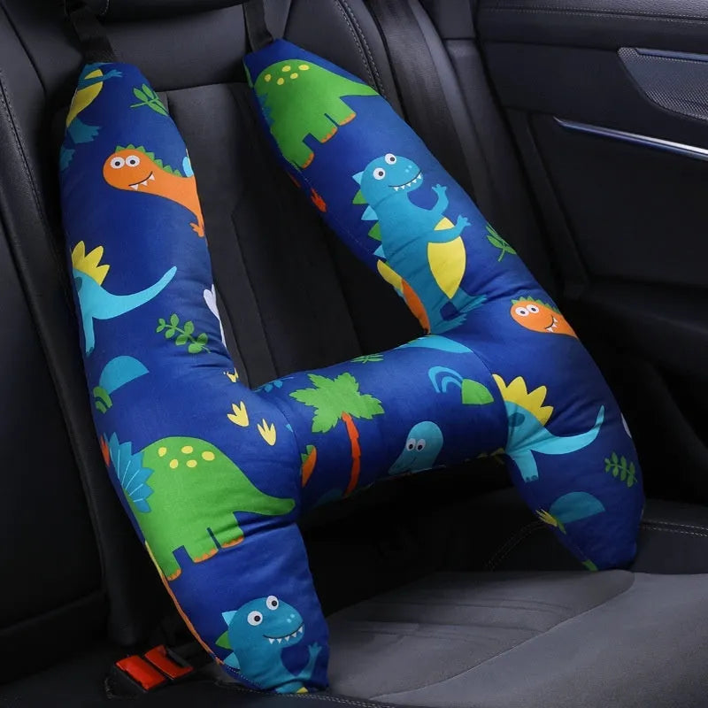 55x70cm car pillow with choice of 20 character patterns including dinosaur, unicorn, and bunny designs