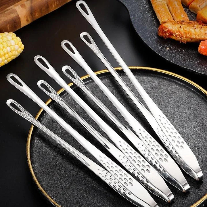 Long Handle Stainless Steel Food Tongs - Premium Cooking Utensil for Versatile Kitchen Tasks