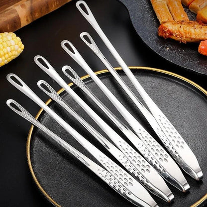 Long Handle Stainless Steel Food Tongs - Premium Cooking Utensil for Versatile Kitchen Tasks