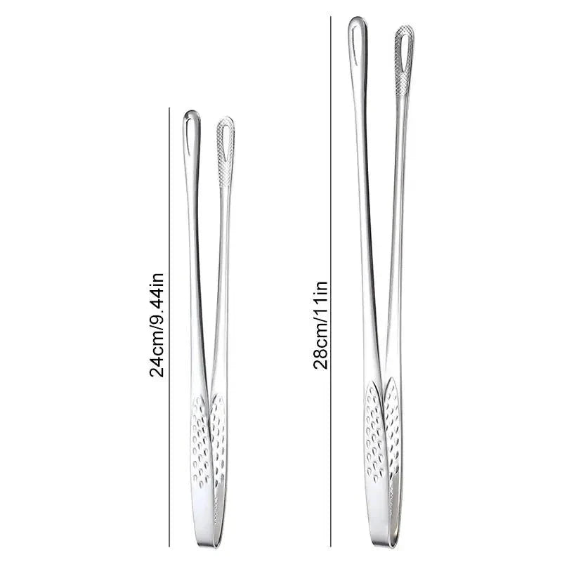 Long Handle Stainless Steel Food Tongs - Premium Cooking Utensil for Versatile Kitchen Tasks