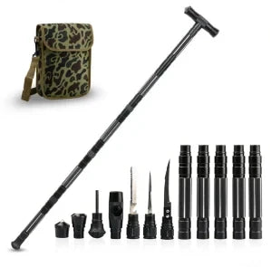 Hhomeenjoy US Heavy Duty Multifunctional Collapsible Trekking Hiking Survival Walking Stick