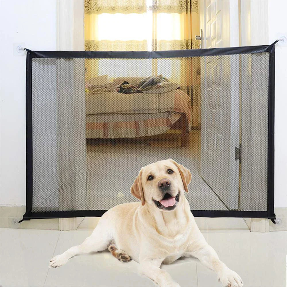 Portable pet fences made of durable iron in a sleek black design, offering versatile size options for secure outdoor enclosures.