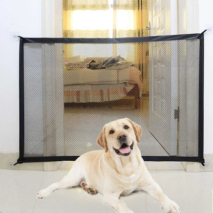 Portable pet fences made of durable iron in a sleek black design, offering versatile size options for secure outdoor enclosures.