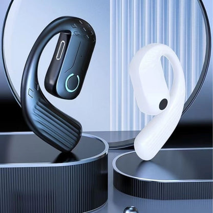 B01 Bluetooth headset with ear hook design featuring bone conduction technology, 10-metre wireless range, and over 8 hours of battery life for sports and daily use