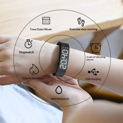 Ultra-Slim LED Digital Fitness Tracker - Waterproof Sports Smartband with 3D Pedometer, Sleep Monitor & Built-in USB Charge