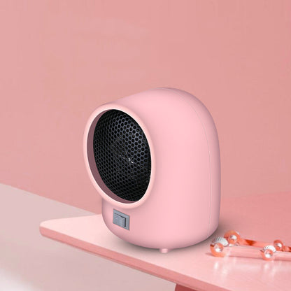 Mini home heater with 400W power output and 220V voltage rating for efficient room warming, featuring compact 180×140×100mm dimensions and in brown, pink, or white colour options