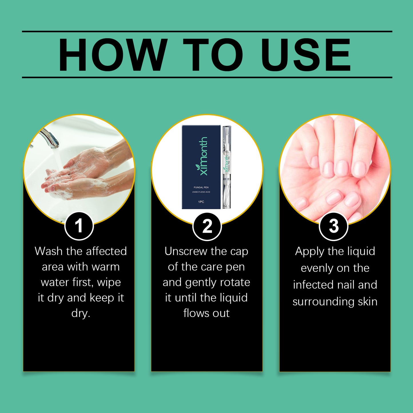 Repairing Antibacterial Nail Pen with tea tree oil, honey and clove leaves formula to strengthen and protect nails from fungal infections and damage