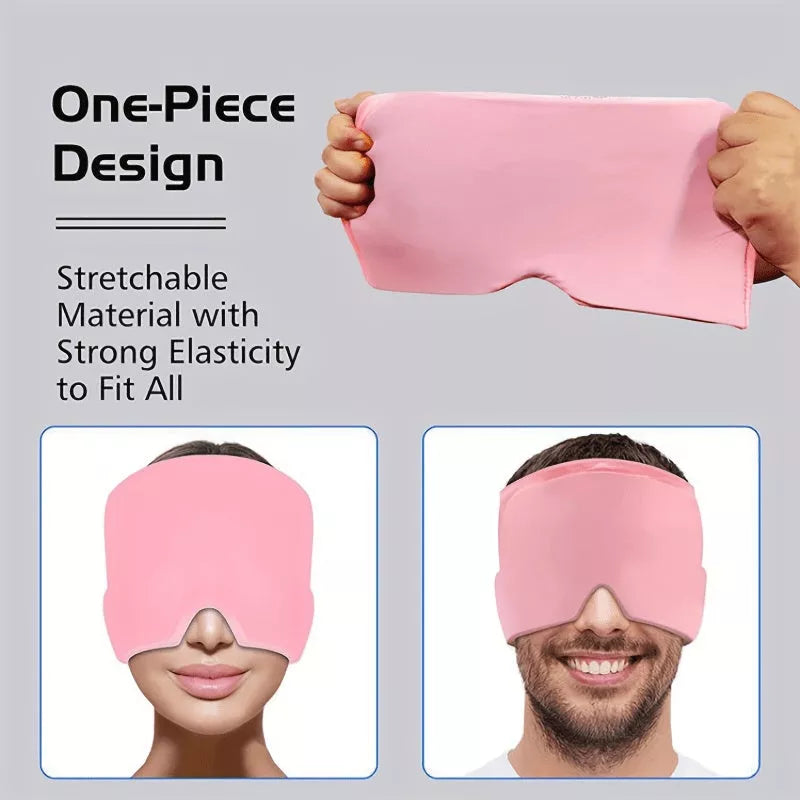Cold Compress Hood for migraine and stress relief with soft gel design