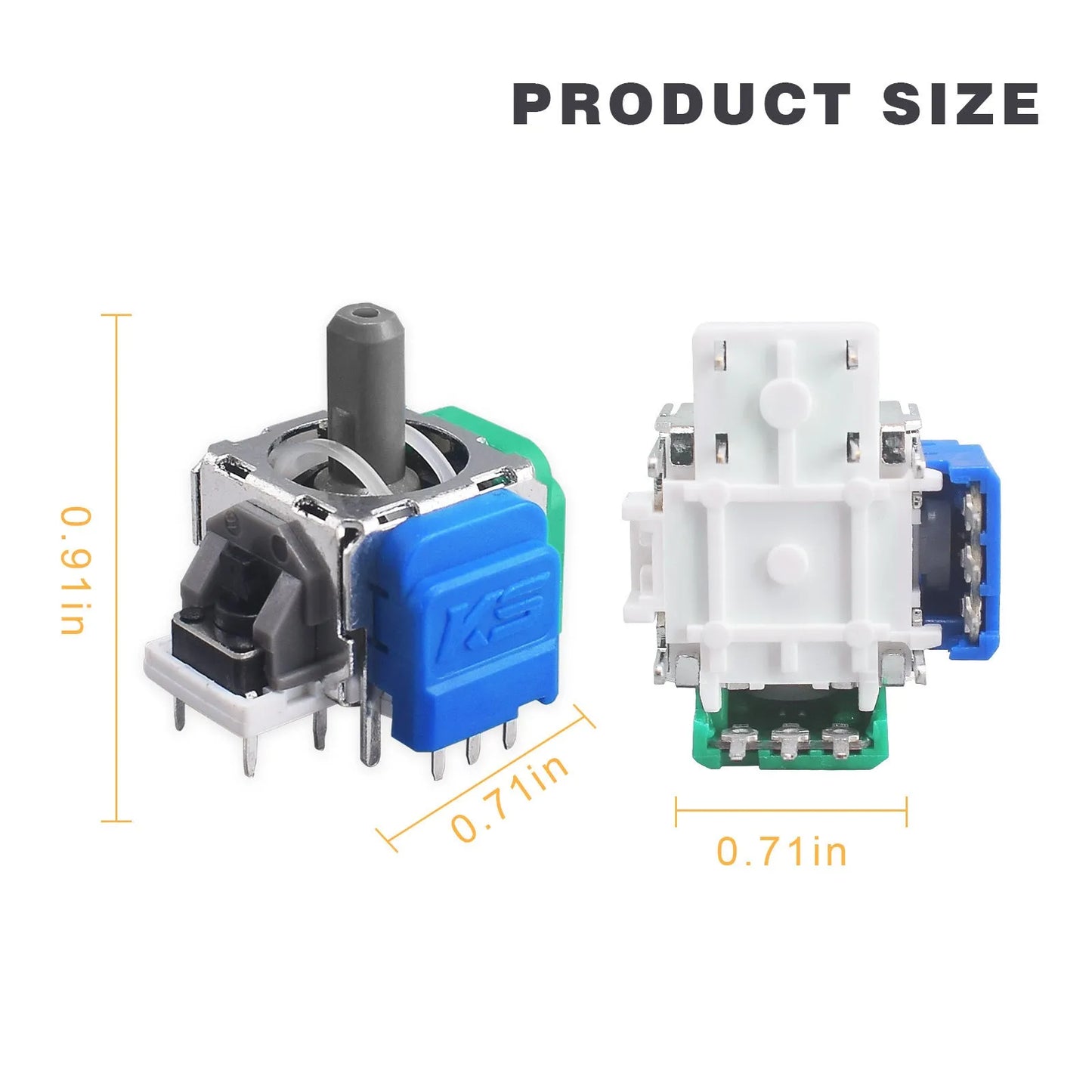 Single hall effect magnetic analogue stick replacement part for PS5, PS4, Switch and Xbox controllers.