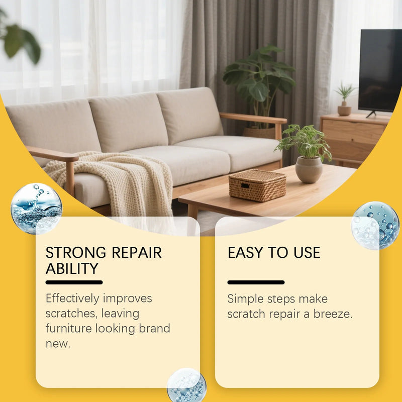 Wooden Furniture Scratch Care Solution: A 100ml Agent with Polishing Towel to Gently Clean, Decontaminate and Restore Wood Surfaces