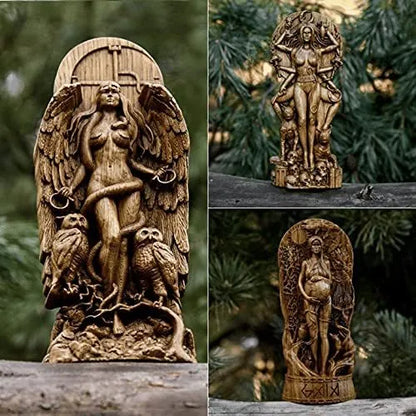 22cm tall resin Greek goddess statue for pagan altars and garden display with three colour options