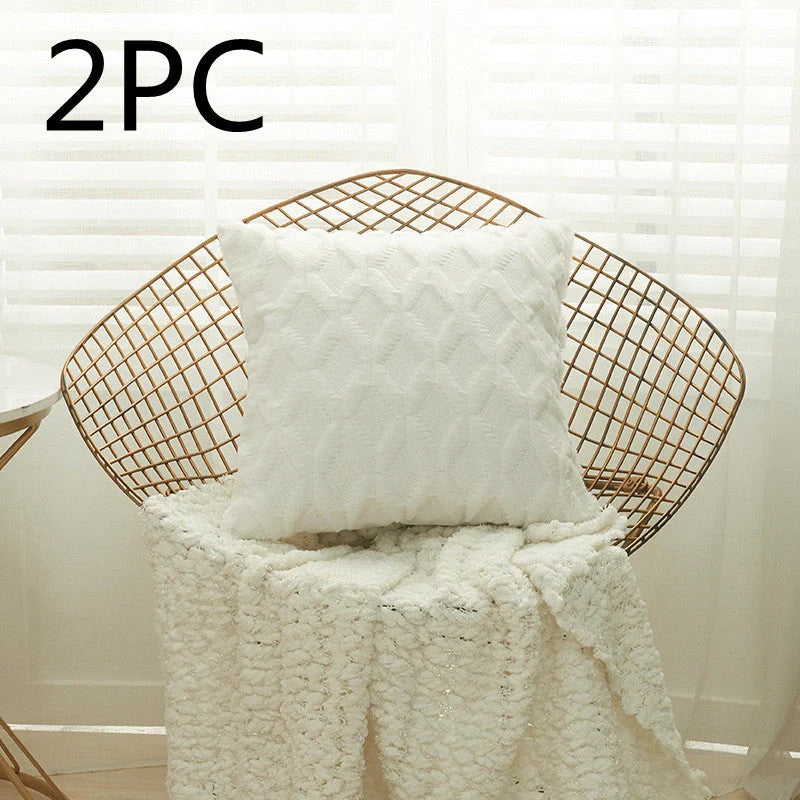 Luxury fur cushion cover in various colors, perfect for sofa or bed decor