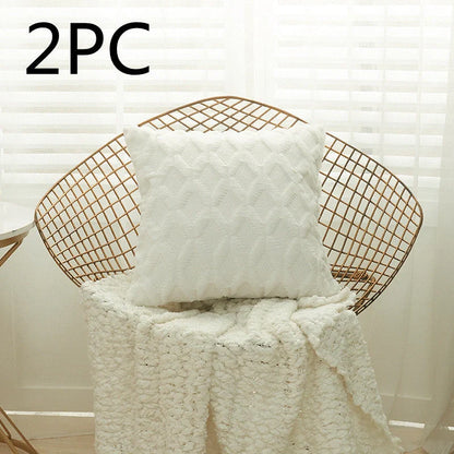 Luxury fur cushion cover in various colors, perfect for sofa or bed decor