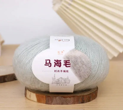 Mohair scarf DIY kit with wool ball and hand-weaving instructions for 180cm spring accessory