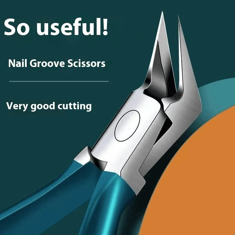 Anti-splash portable nail maintenance kit with stainless steel tools in brown plastic case