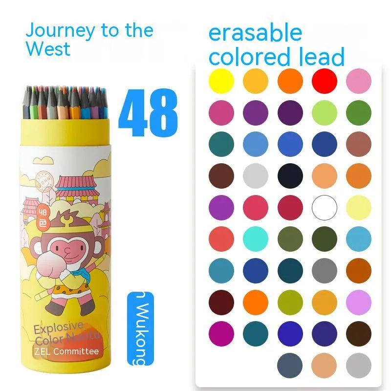 Zhenglin sports colour pencils for children showing paper barrel construction with multiple colour leads