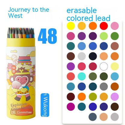 Zhenglin sports colour pencils for children showing paper barrel construction with multiple colour leads