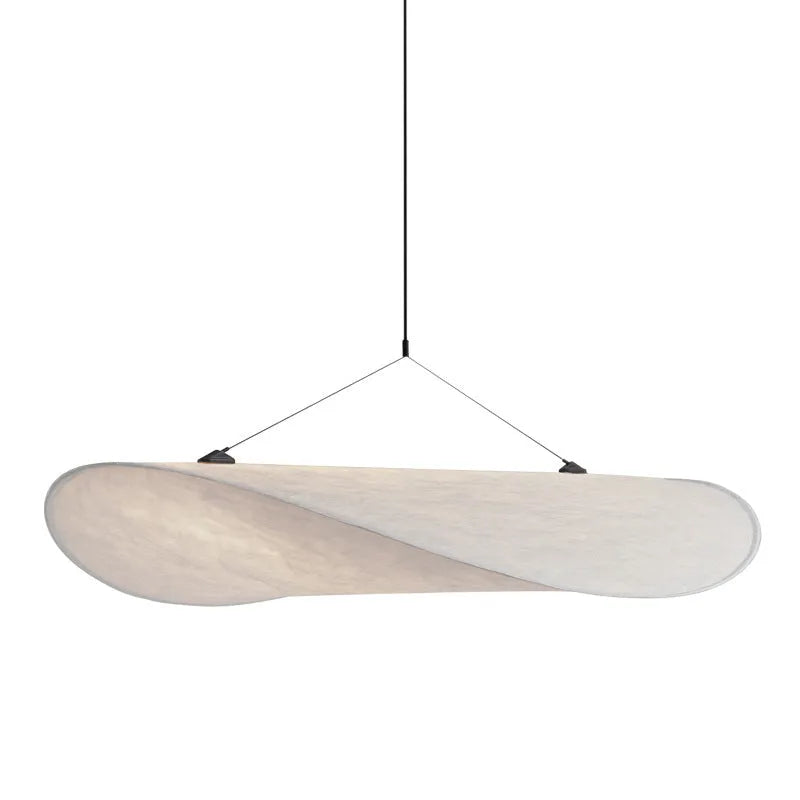 Art silk chandelier ceiling light in Silent Wind style with fabric-like shade
