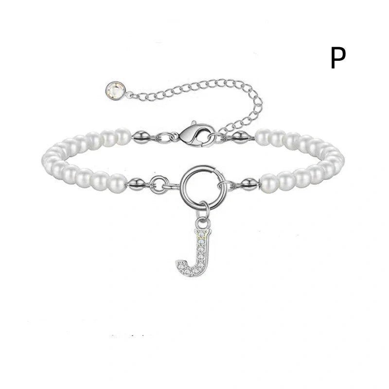 2024 fashion initial pearl bracelet for women with toggle clasp