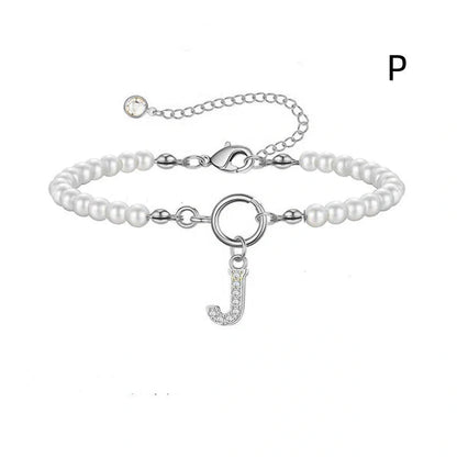 2024 fashion initial pearl bracelet for women with toggle clasp