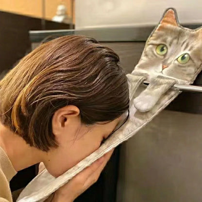 Playful cat-shaped hand towels for bathroom and kitchen use