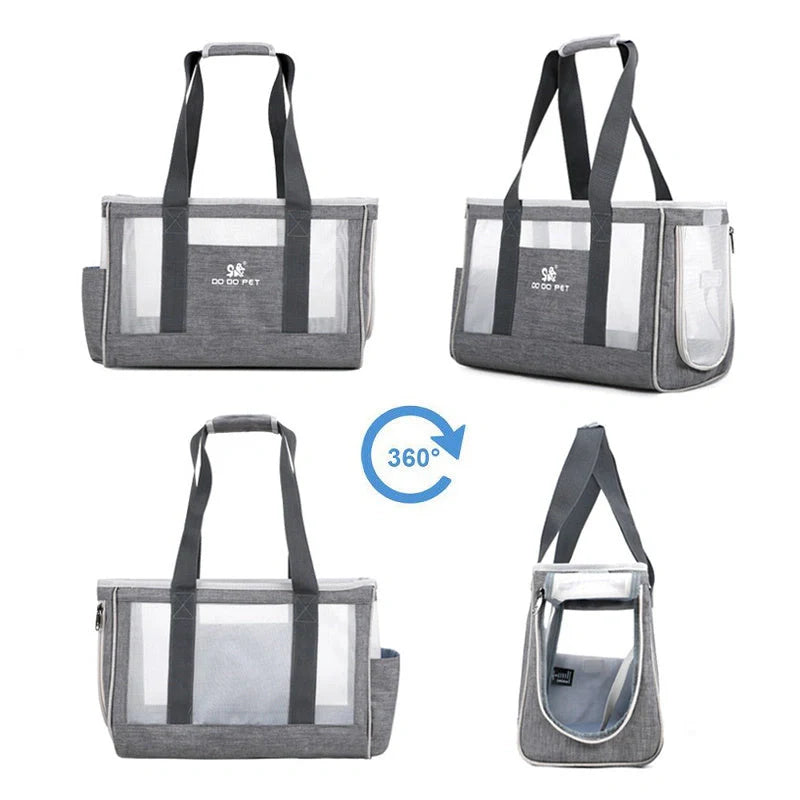 Portable pet carrier backpack for dogs and cats with breathable mesh and durable Oxford cloth