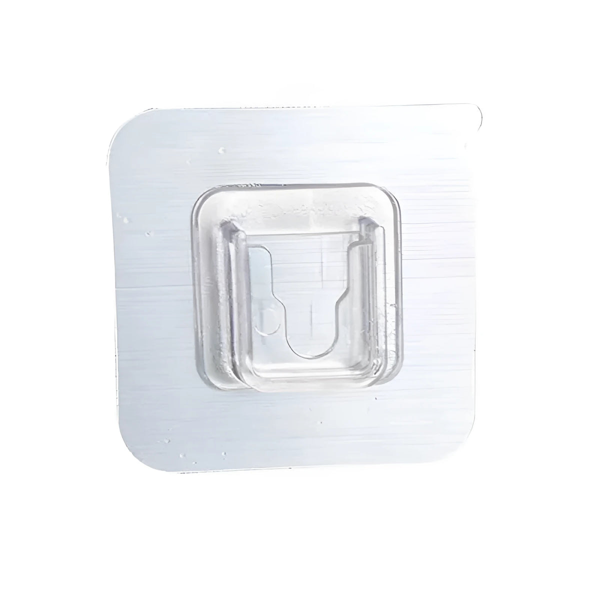 Transparent plastic adhesive snap button hook with double-sided patch, 10kg load, no punching.
