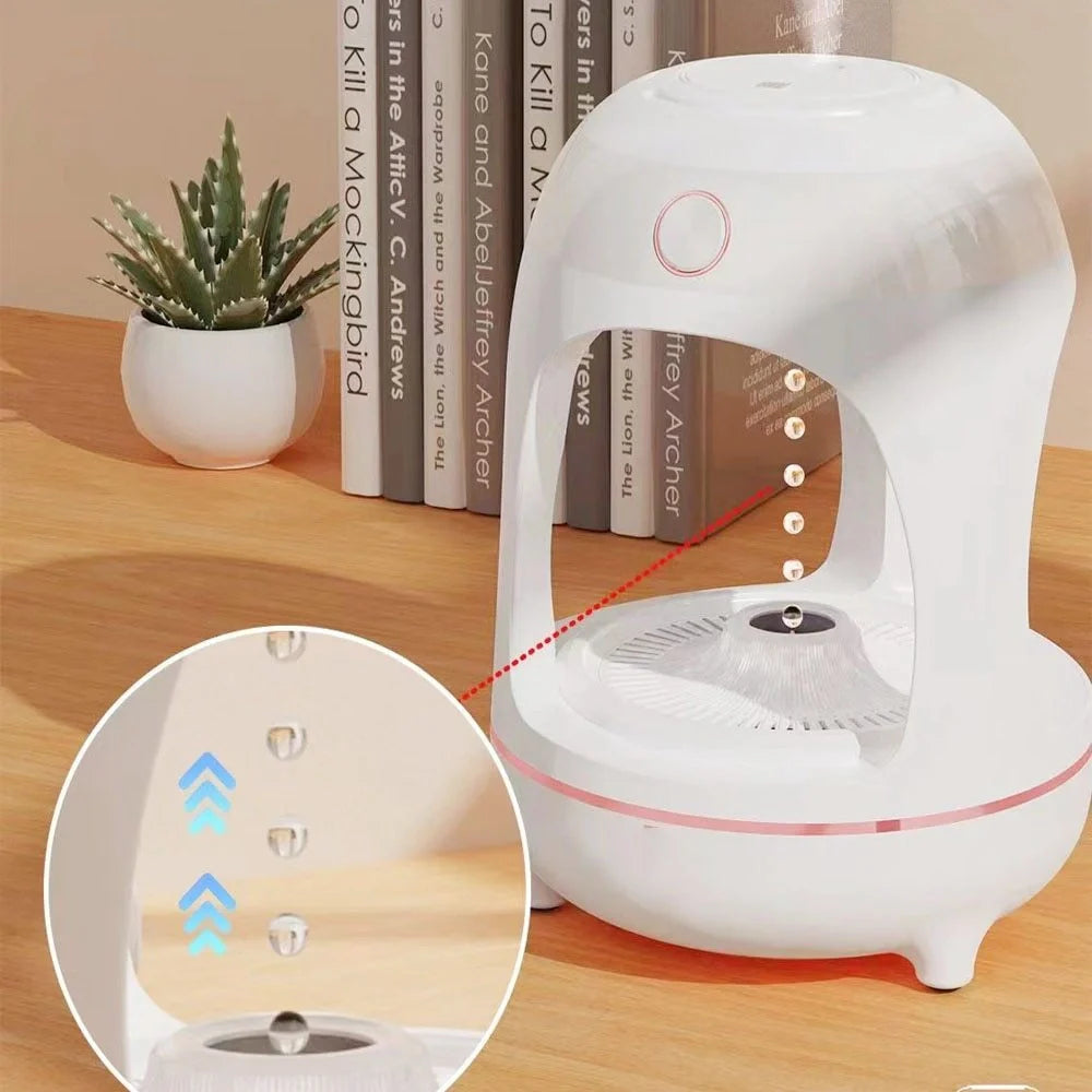 Levitating Water Drops Humidifier with LED night light and air purification feature