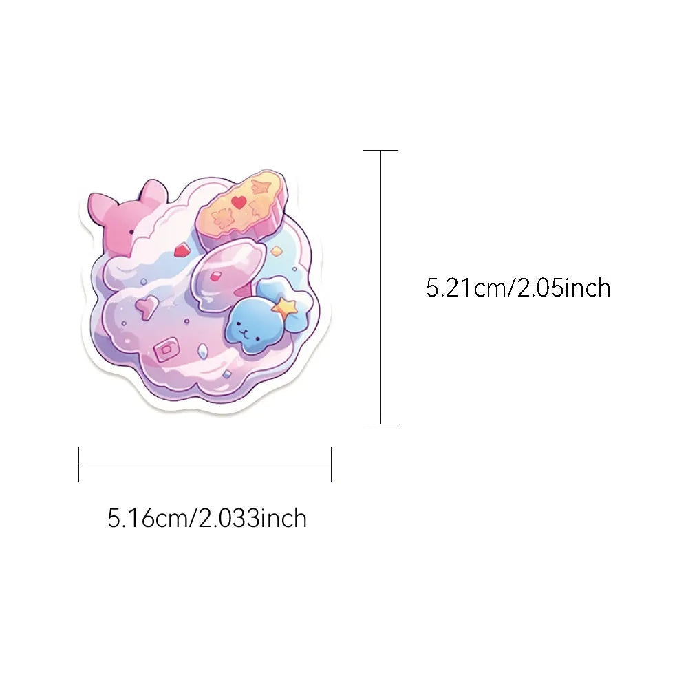 Cute candy small items decorative waterproof stickers in fresh colours, 4-7cm size, for hand account decoration