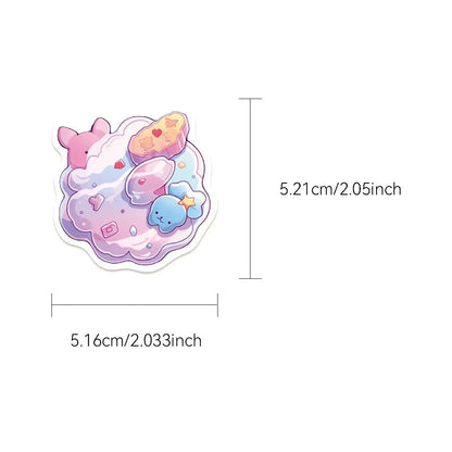 Cute candy small items decorative waterproof stickers in fresh colours, 4-7cm size, for hand account decoration