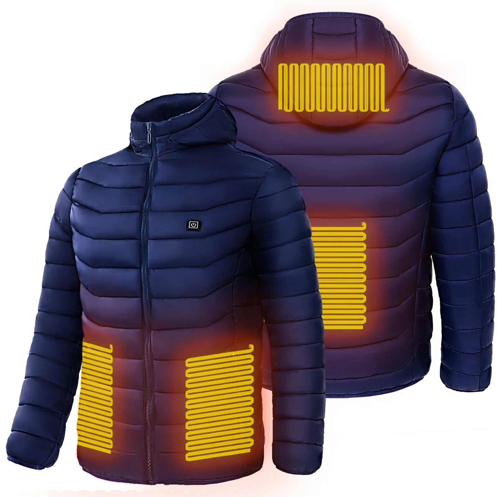 Men's electric heated puffer jacket for winter warmth and style