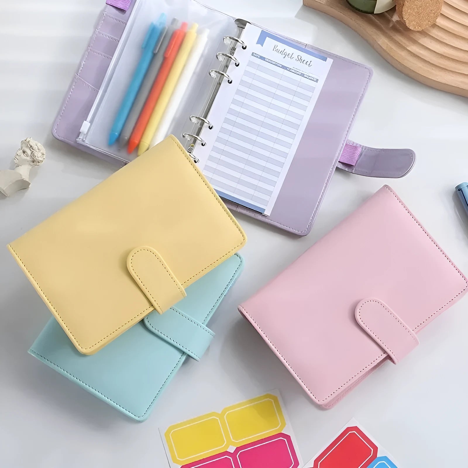 Solid colour A5 PU leather notebook shell with zipper closure in various colour options