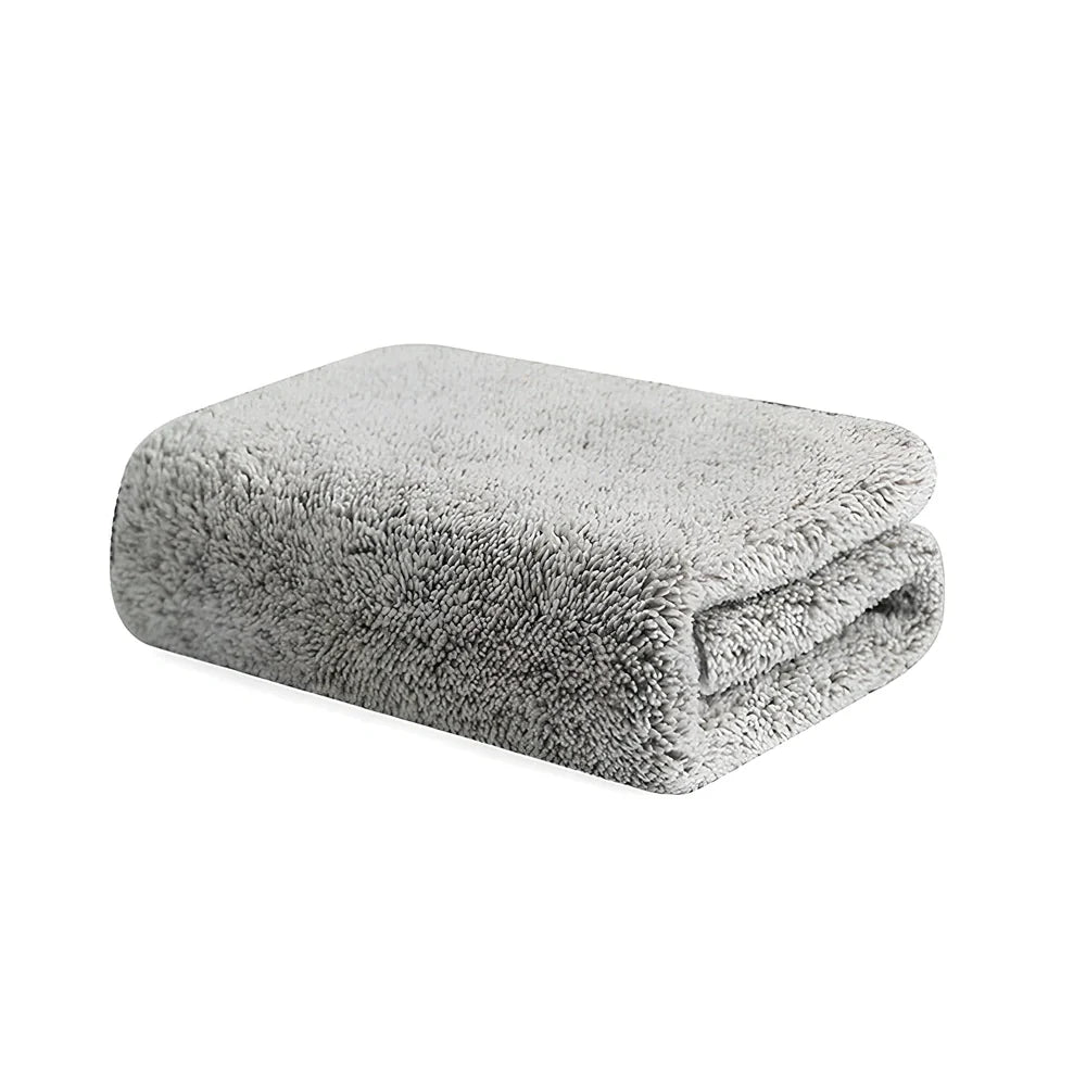 Grey plain pattern Japanese bamboo charcoal superfine fibre dish cloth for kitchen cleaning
