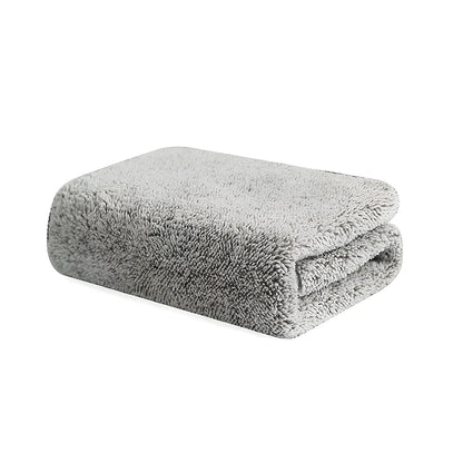 Grey plain pattern Japanese bamboo charcoal superfine fibre dish cloth for kitchen cleaning