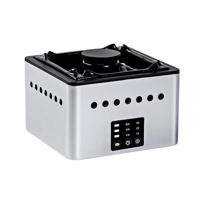 Mini Ashtray Air Purifier in ceramic white, black, and blue print options