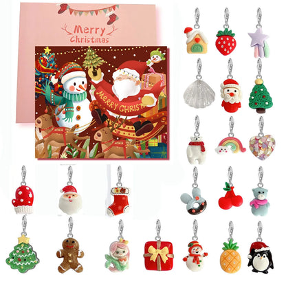 Christmas Style DIY bracelet blind box with electroplated alloy cartoon pendant, unisex jewellery kit