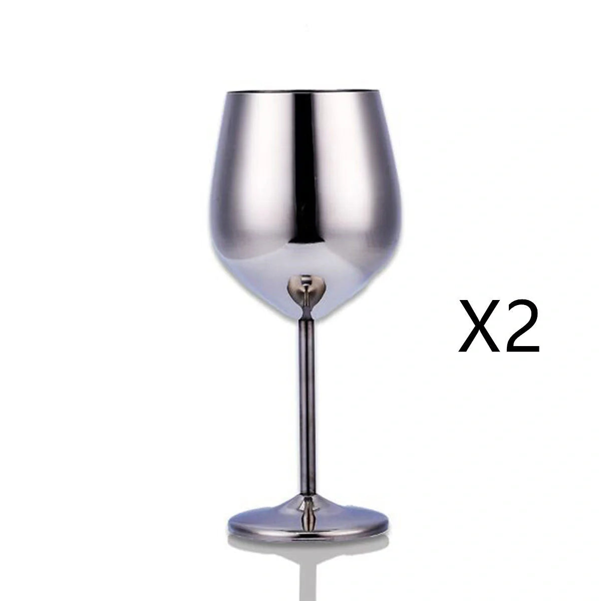 Durable stainless steel wine glasses with sleek, polished design and generous 520ml capacity for modern homes