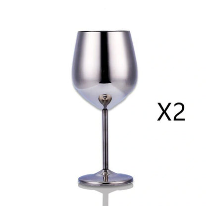 Durable stainless steel wine glasses with sleek, polished design and generous 520ml capacity for modern homes