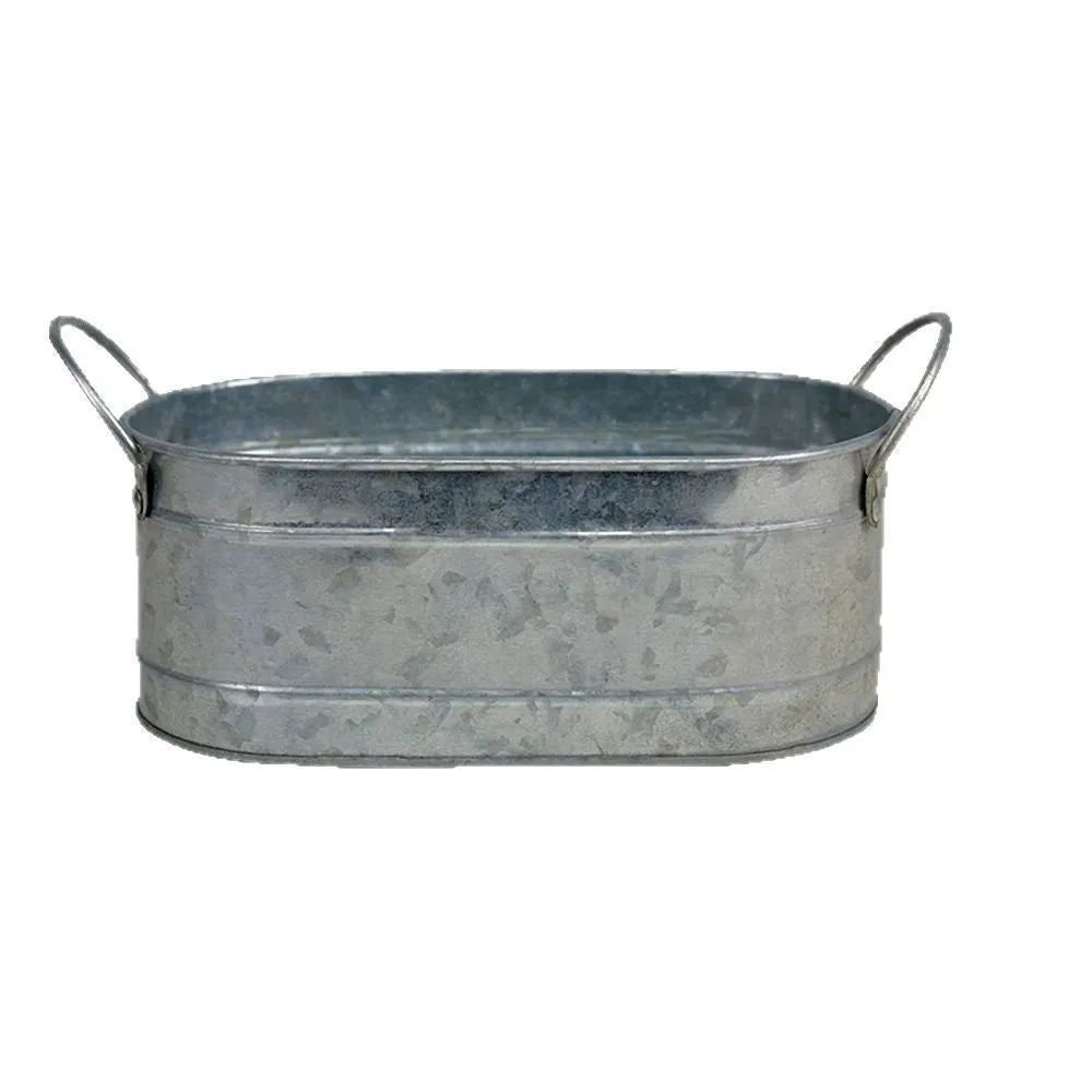 Iron sheet succulent flowerpot on desktop, 15cm diameter, corrosion-resistant and water-saving for indoor plants.