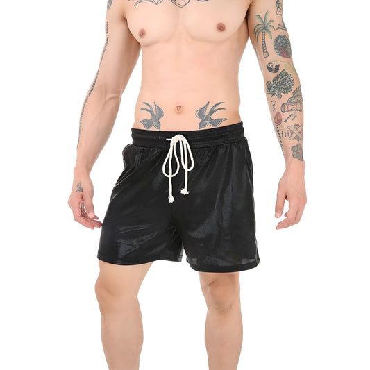 Men's soft polyester casual home pants shown in available colours