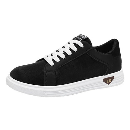 Men's black snake pattern leather high-top sneakers with round toe and rubber sole